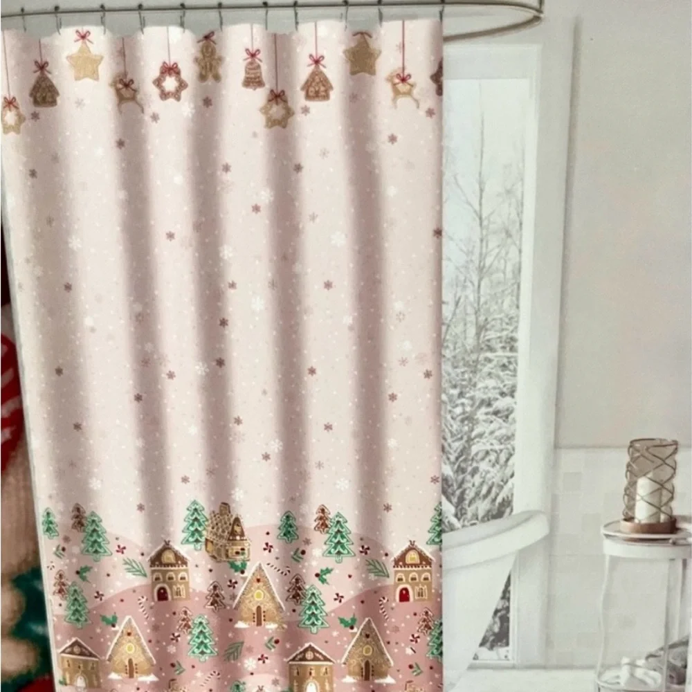 Gingerbread Pink Shower Curtain